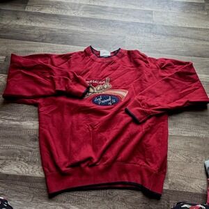 M&C Sport American Dad And Proud Of It Sweatshirt Red Mens Medium Embroidered